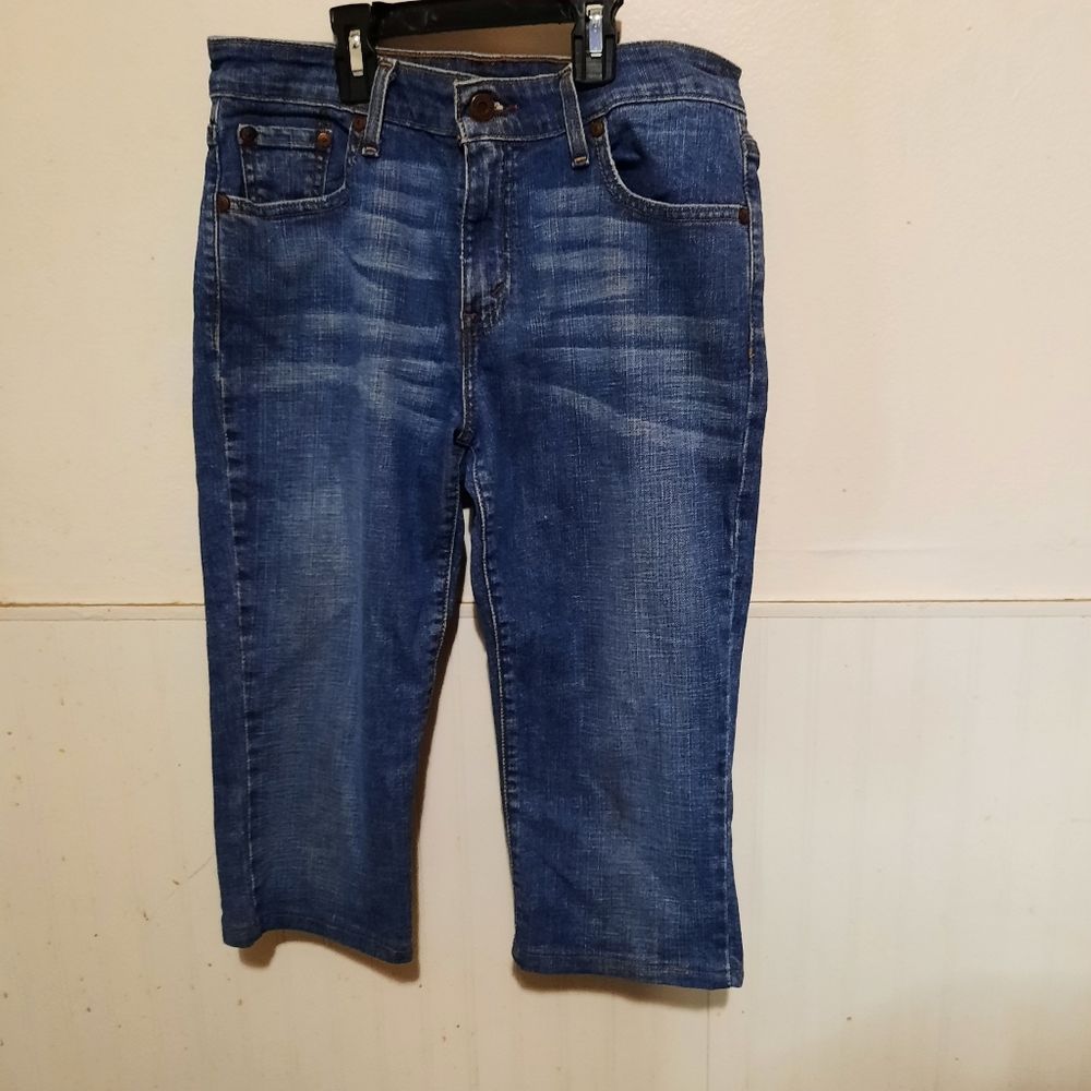 Levi’s womens mid rise skinny cropped blue jeans size 10 SC some faded look